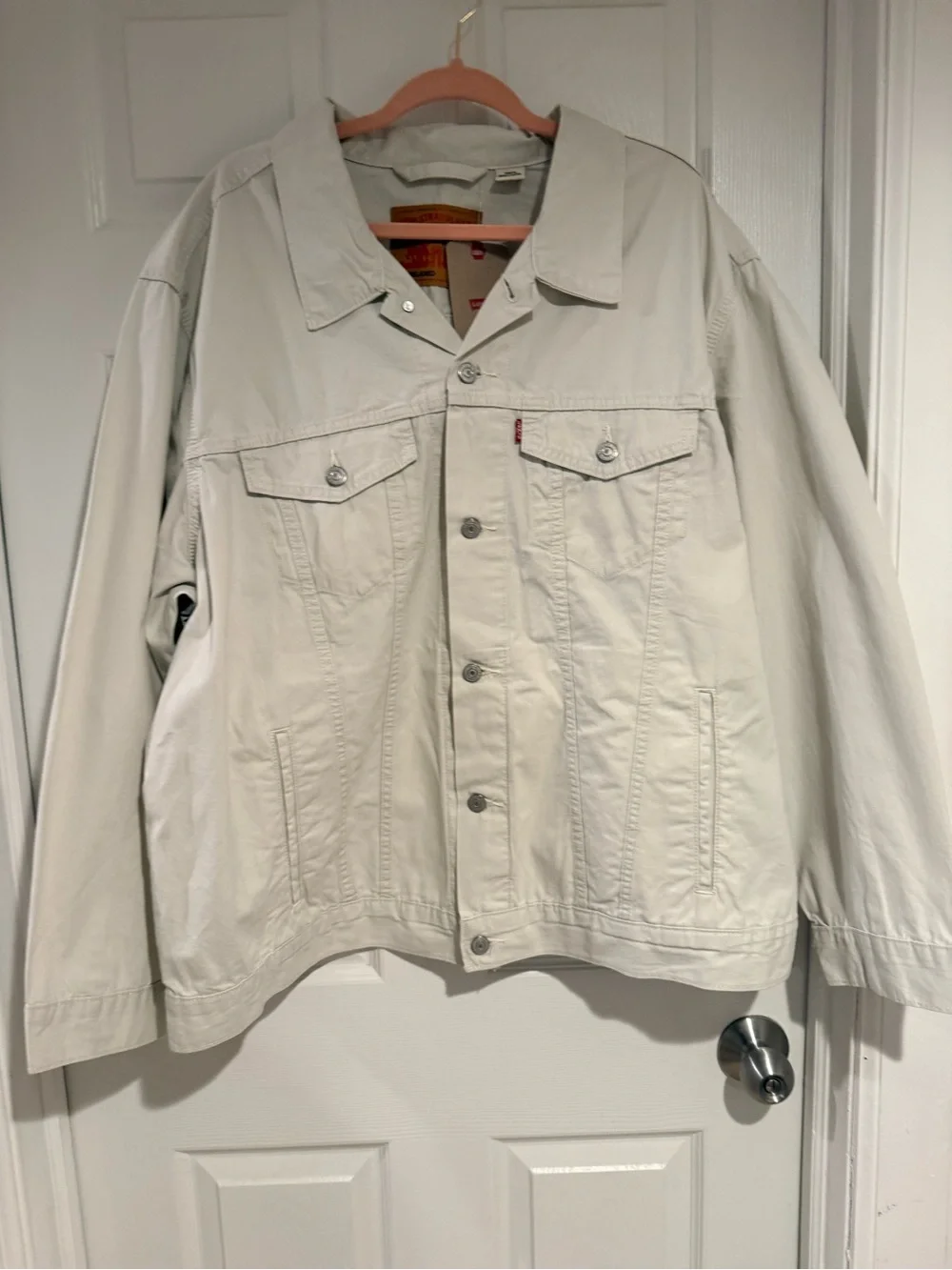 Levi's Light Cream Button-Front Shirt Jacket